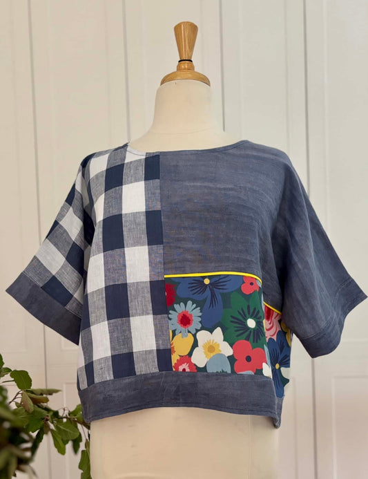 Zero Waste Crop Top : Navy Blues