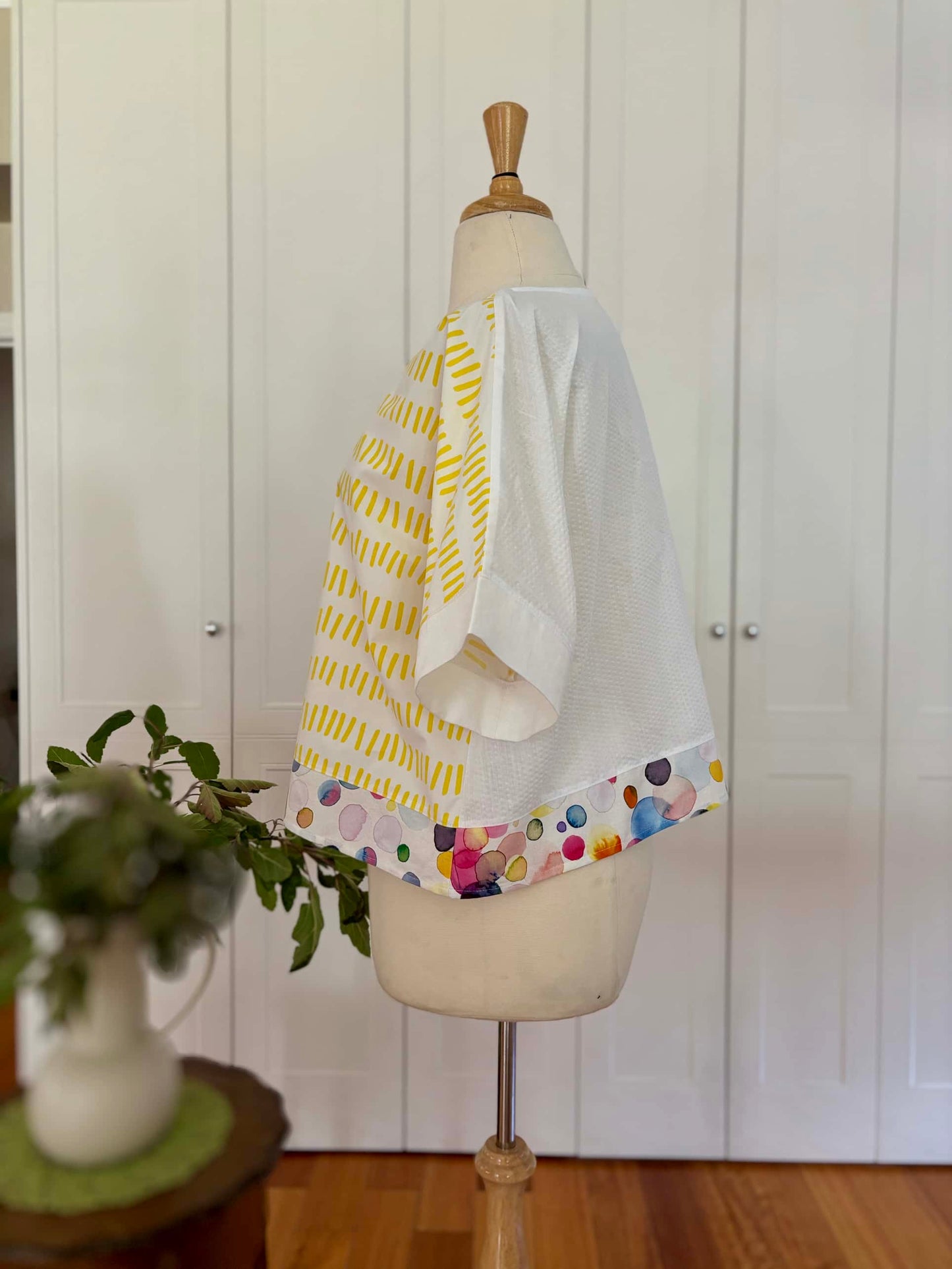 Zero Waste Crop Top : Yellow & White