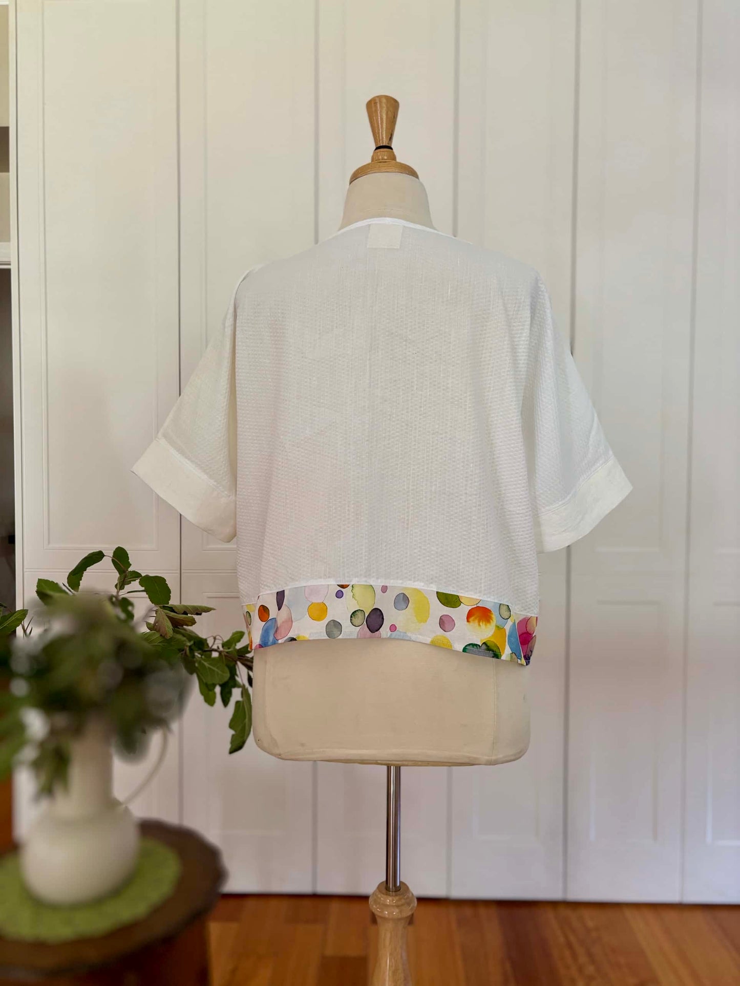 Zero Waste Crop Top : Yellow & White