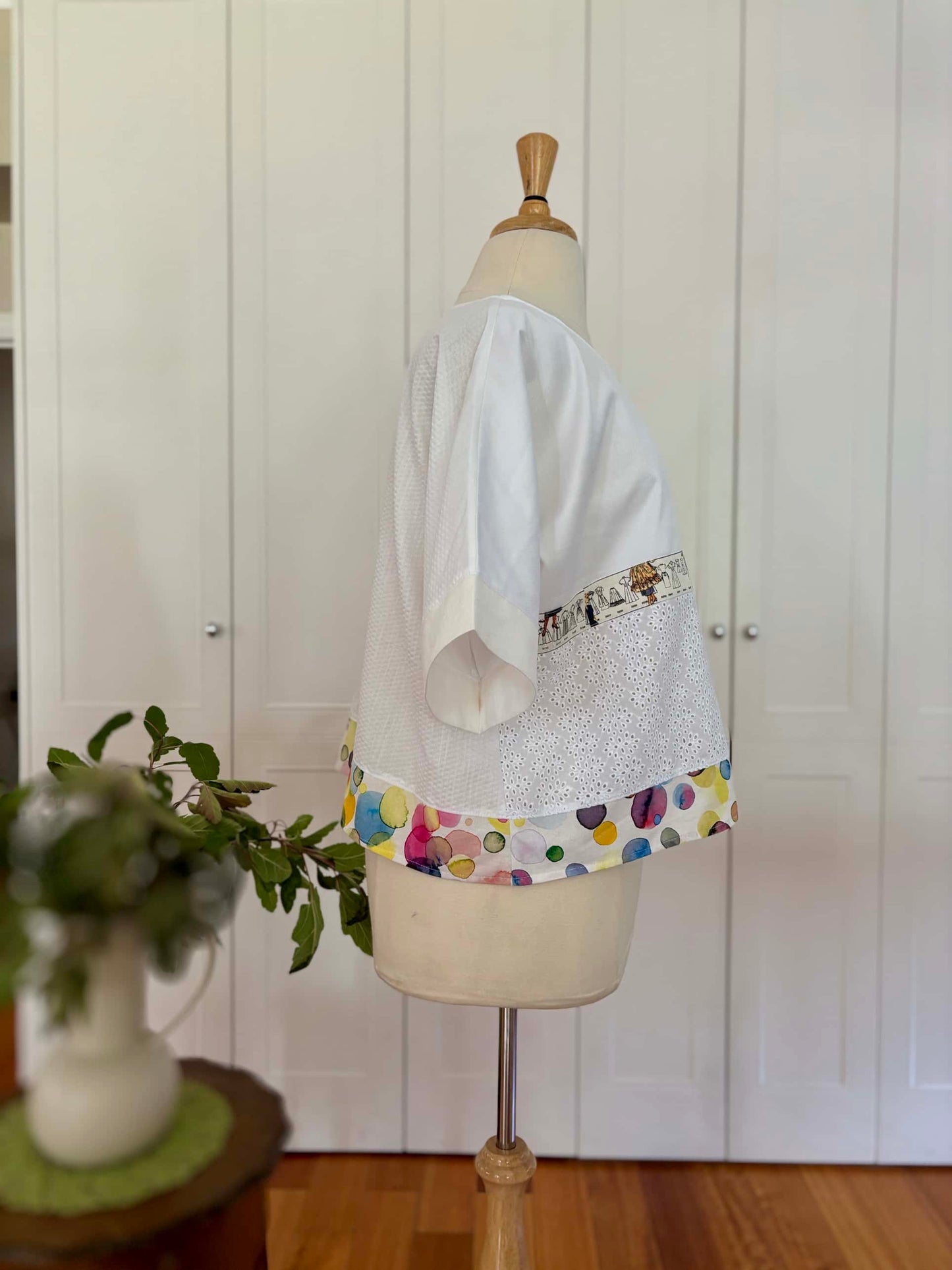 Zero Waste Crop Top : Yellow & White