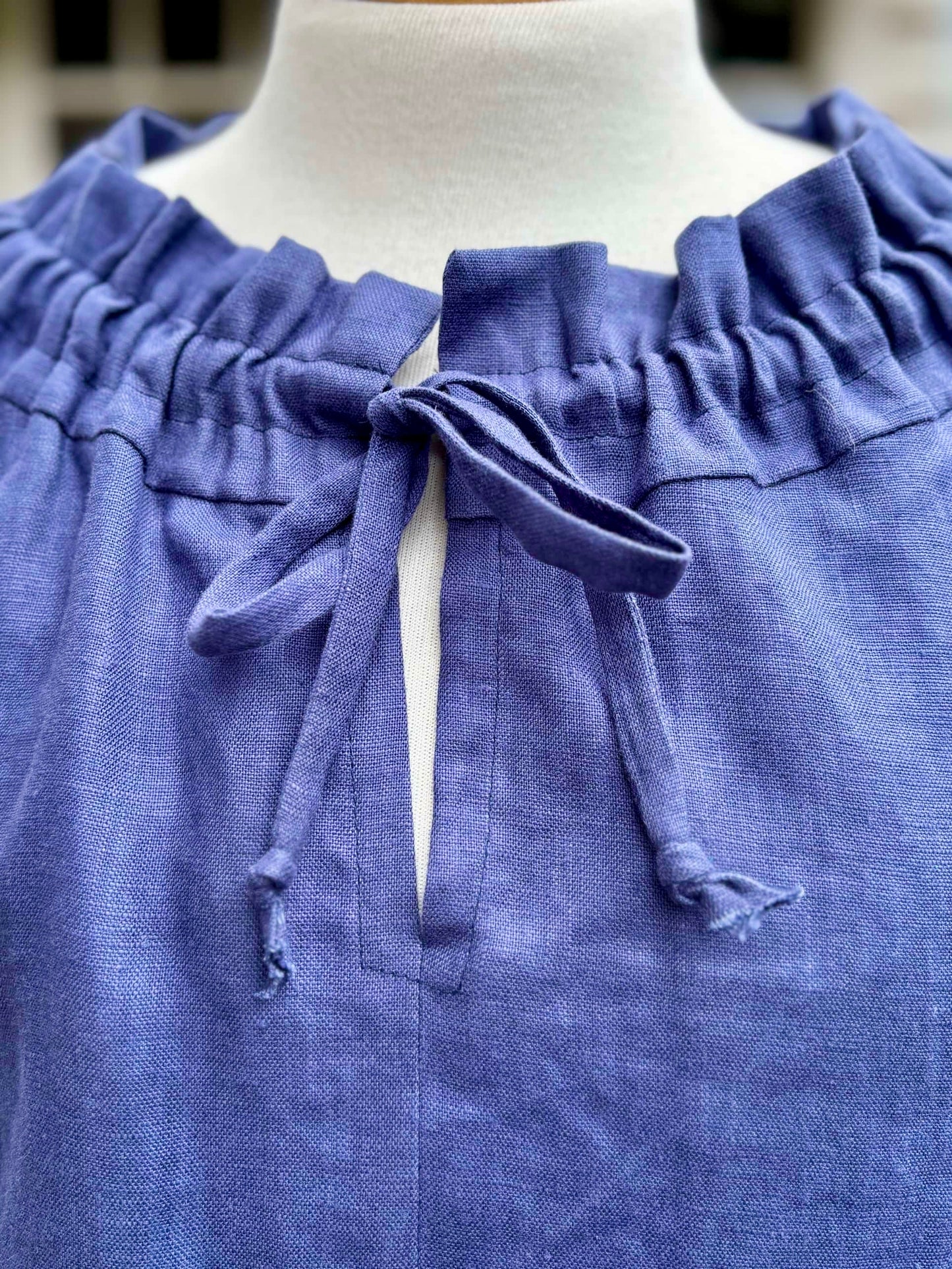 Peasant Blouse with Obi Belt