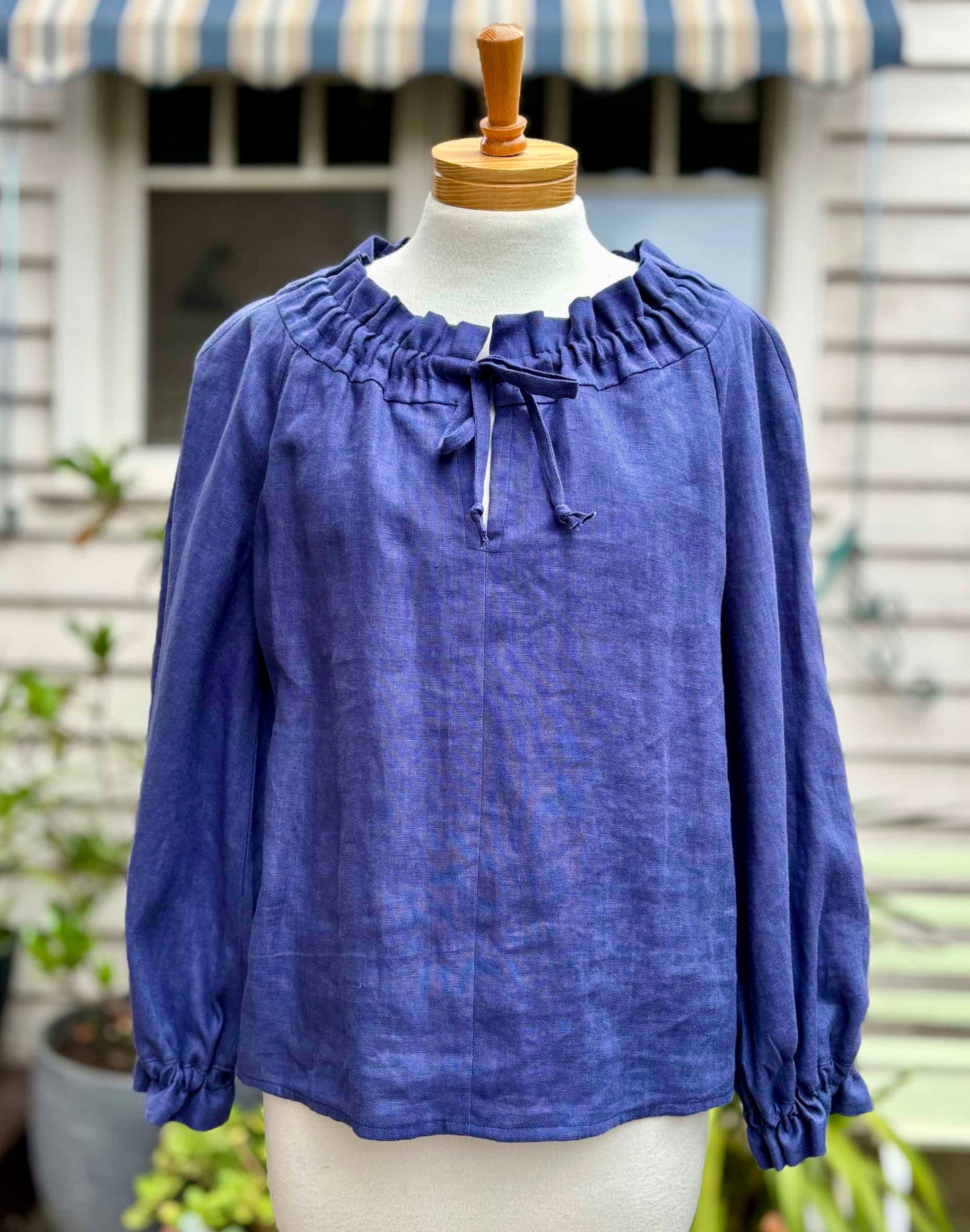 Peasant Blouse with Obi Belt