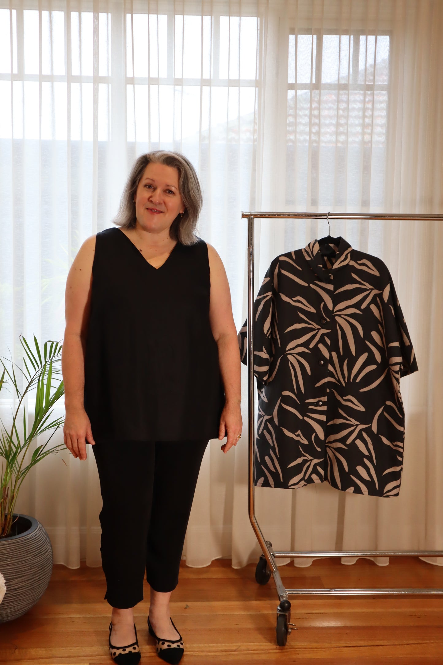 Tunic Top : Charcoal Linen
