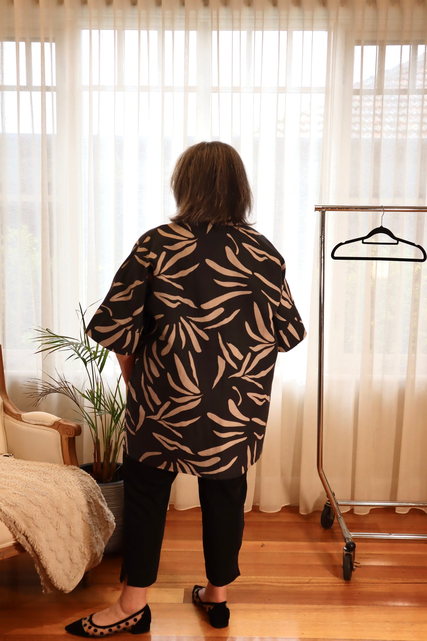 Tunic Top : Charcoal Linen