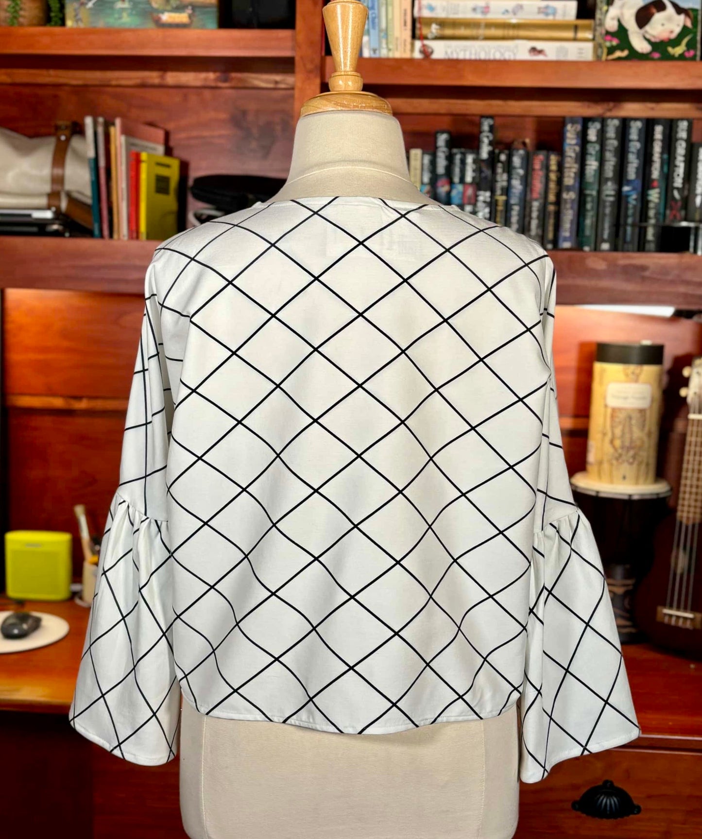 Gathered T-shirt | B&W Diamonds