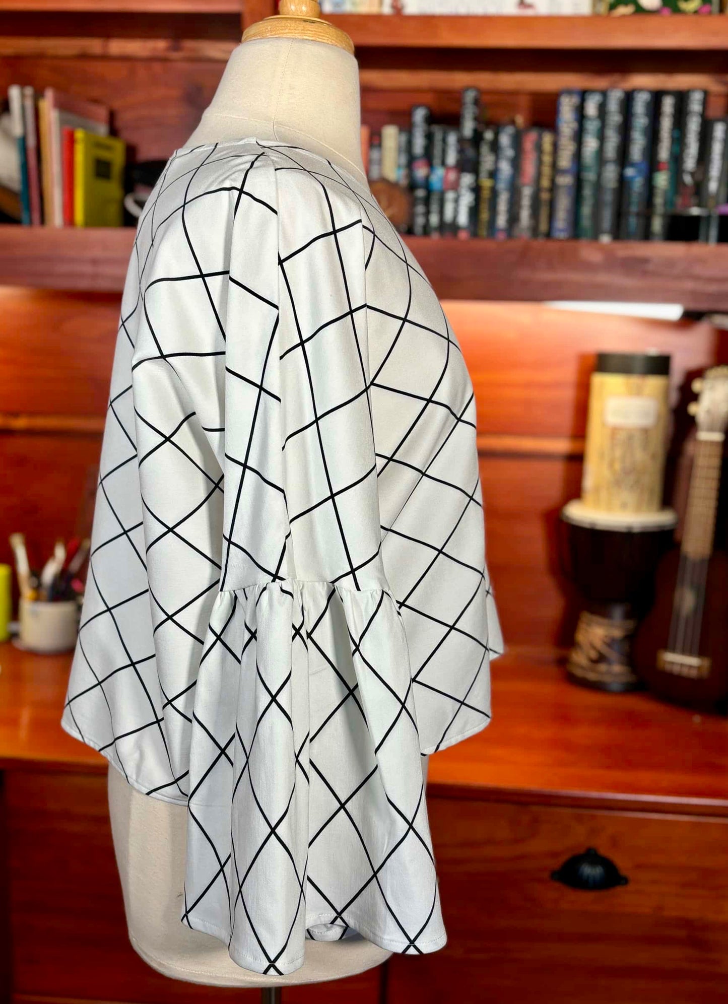 Gathered T-shirt | B&W Diamonds