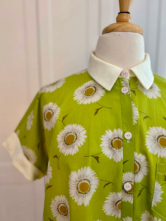 Bliss Shirt | Green & Cream Floral