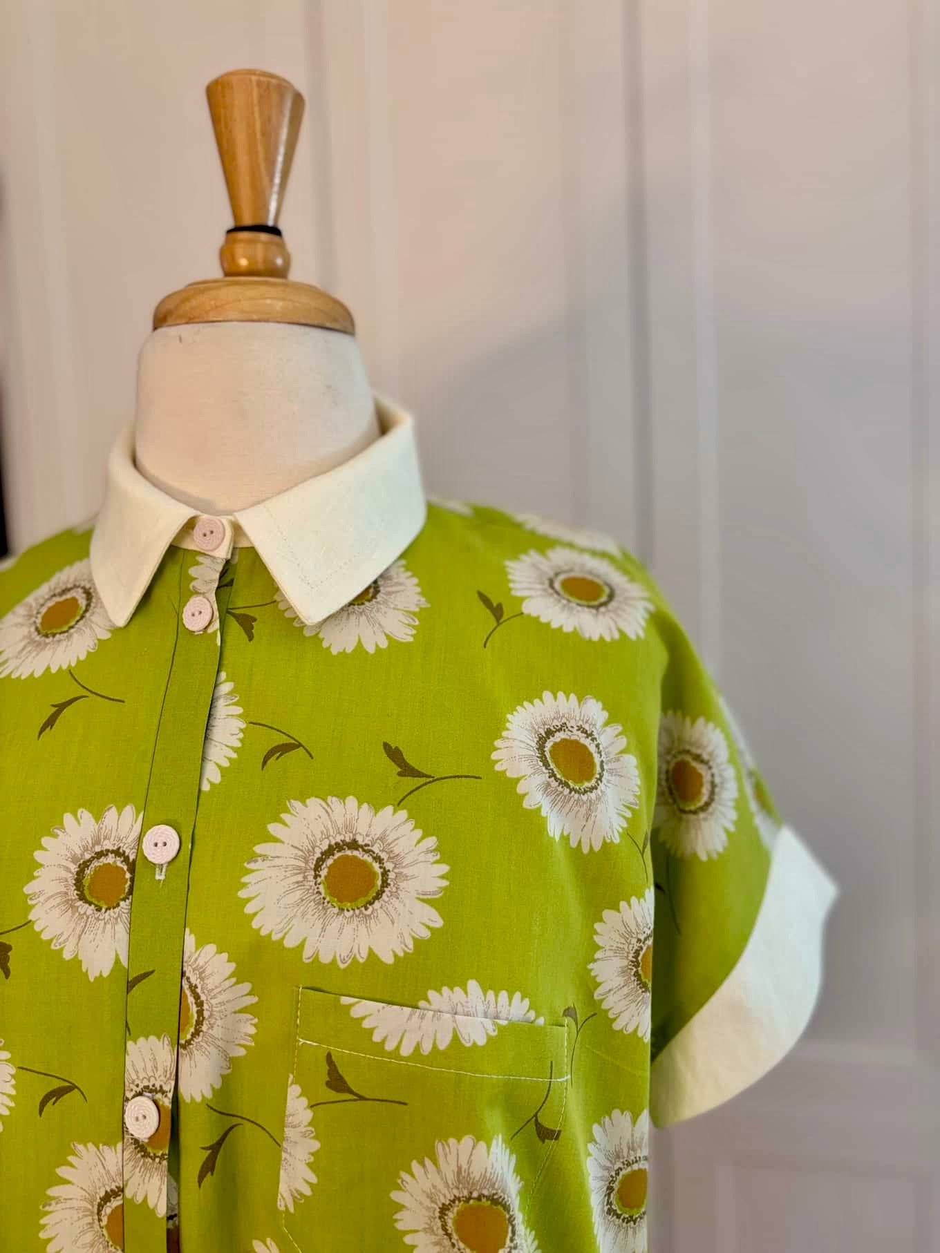 Bliss Shirt | Green & Cream Floral