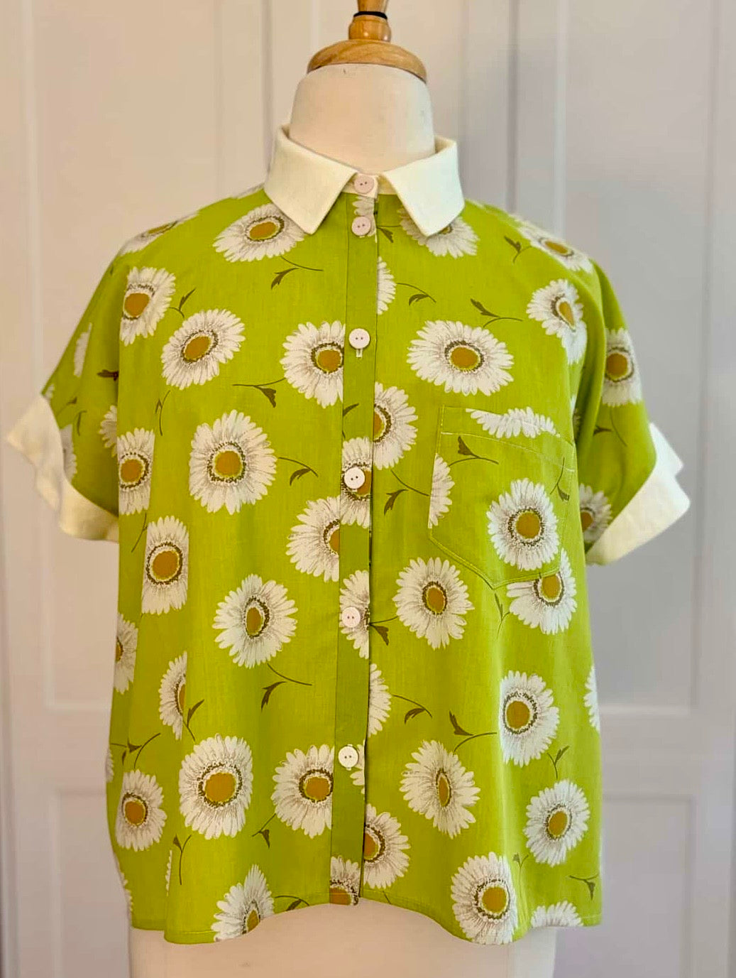 Bliss Shirt | Green & Cream Floral