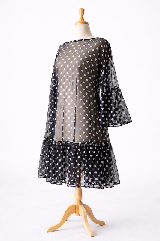 Billy Bob | Black with White Polka Dots