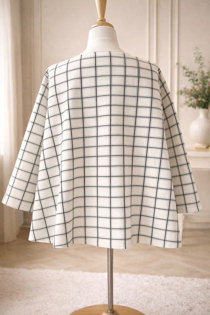 Grace Top : Winter White & Black