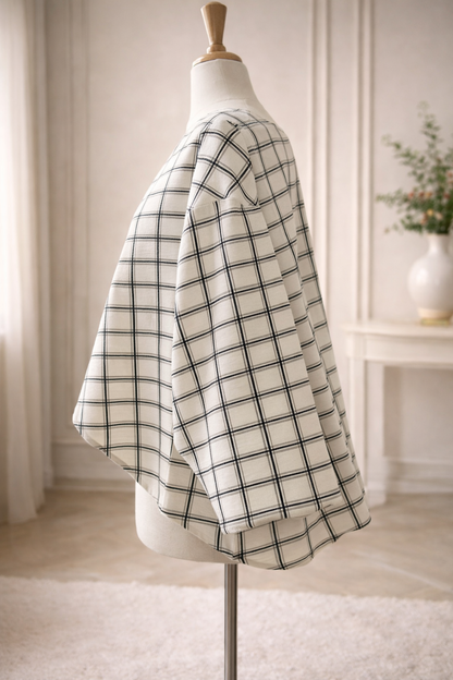 Grace Top : Winter White & Black