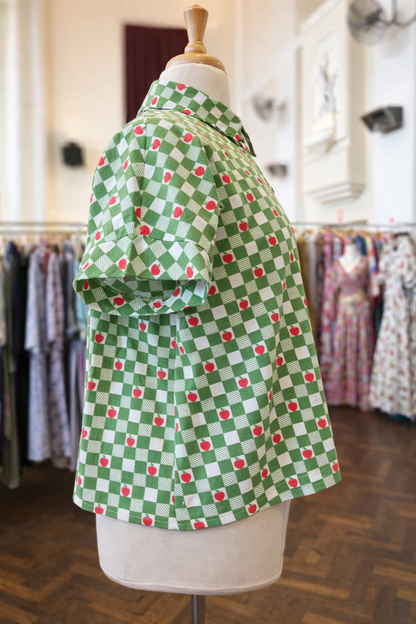 Bliss Shirt | Green + Red Apples | Cotton
