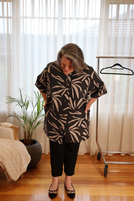 Tunic Top : Charcoal Linen