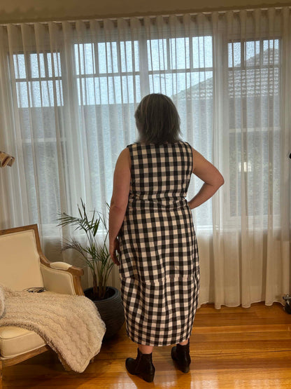 Rina Dress | black and white gingham